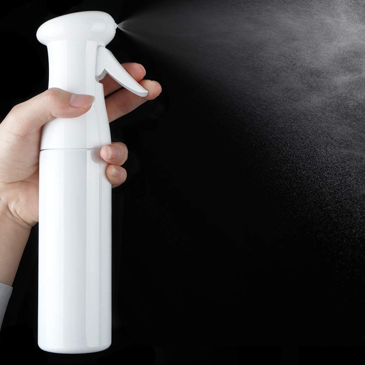 NOBRAND Continuous Water Spray Bottle for hair mister ,Fine Mister Spray Bottle,Empty plastic spray bottles for Hairstyling, Cleaning, Gardening, Misting & Skin Care 10Oz/300ML(White)