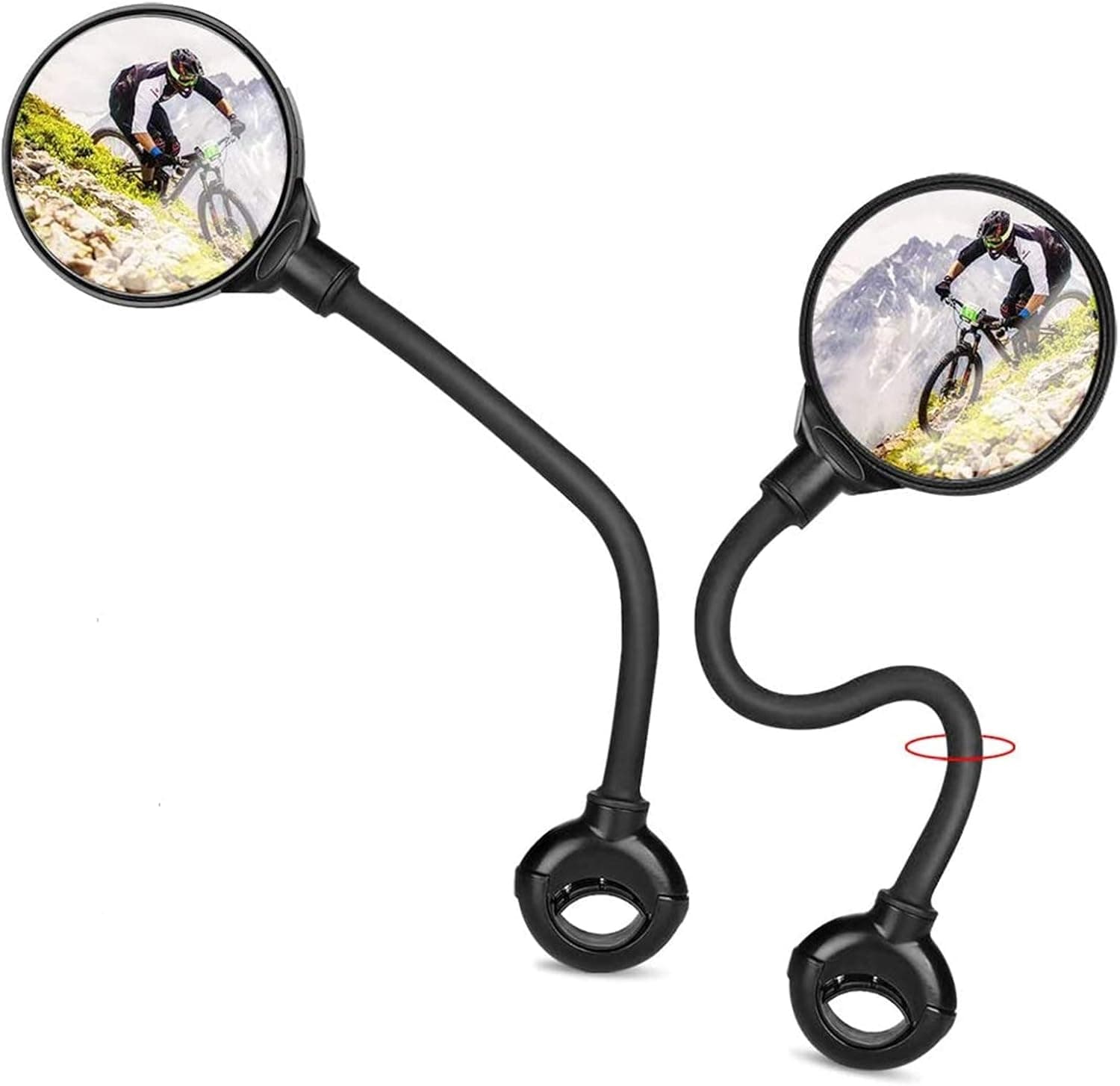 HUBUISH Bike Rear View Mirror-2 PCS, Adjustable Rotatable Bicycle Rear View Glass Mirror,HD Mirror，SSuitable for Many Types of Bicycles, Unisex-2 PCS