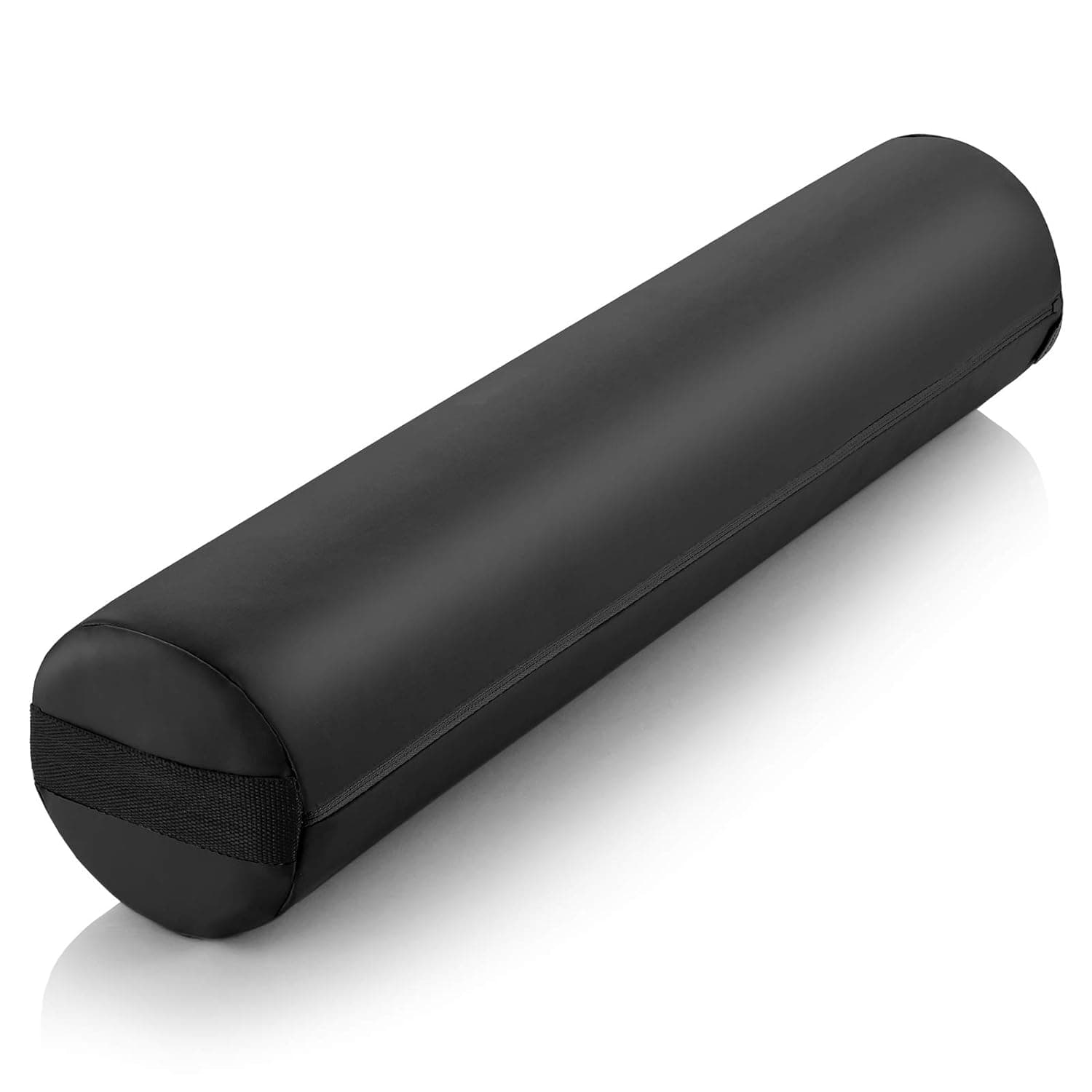 Saloniture Full Round Massage Table Bolster Pillow Pad - 26 x 6 Inch - Black