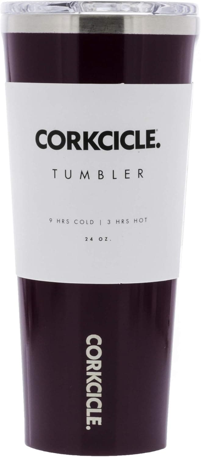 Corkcicle. 24 oz Tumbler with Lid-Gloss Merlot