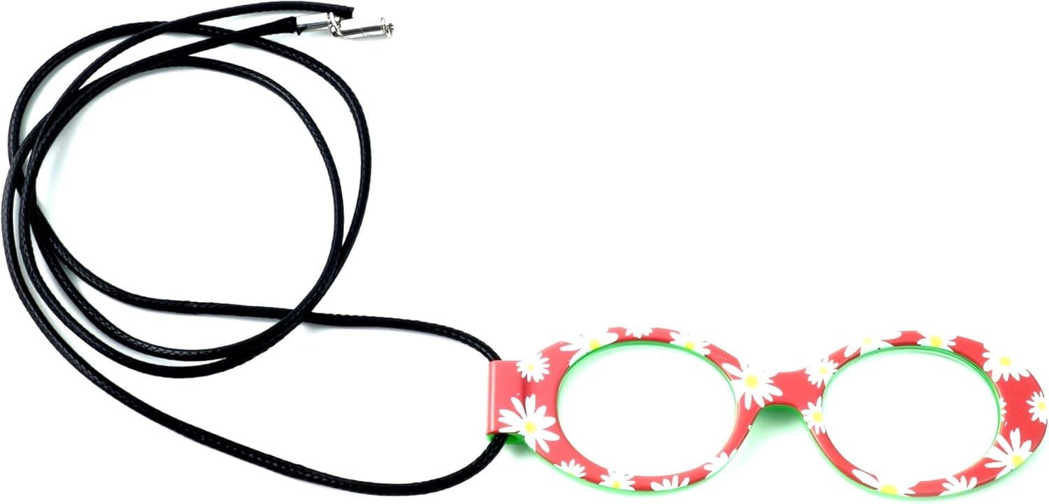 OptiSpex Magnifier Eyeglass Necklace Portable Reading Glasses +2.00 Power