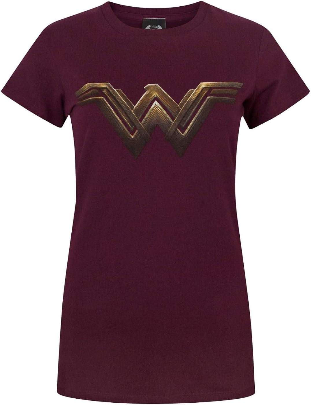 Wonder Woman Batman VS Superman Logo Women's T-Shirt Burgandy