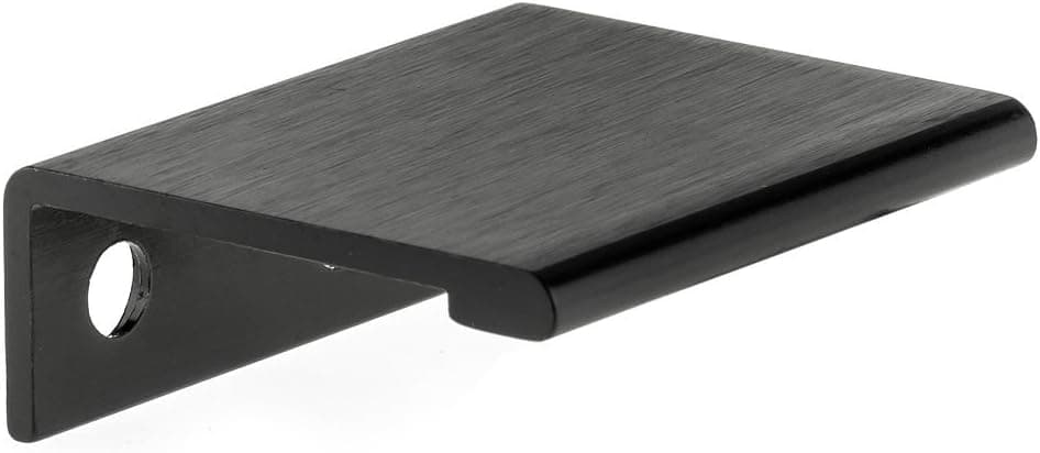 Richelieu Hardware BP989833990 Lincoln Collection 1 5/16-in (33 mm) Center, Contemporary Edge Pull, Brushed Black