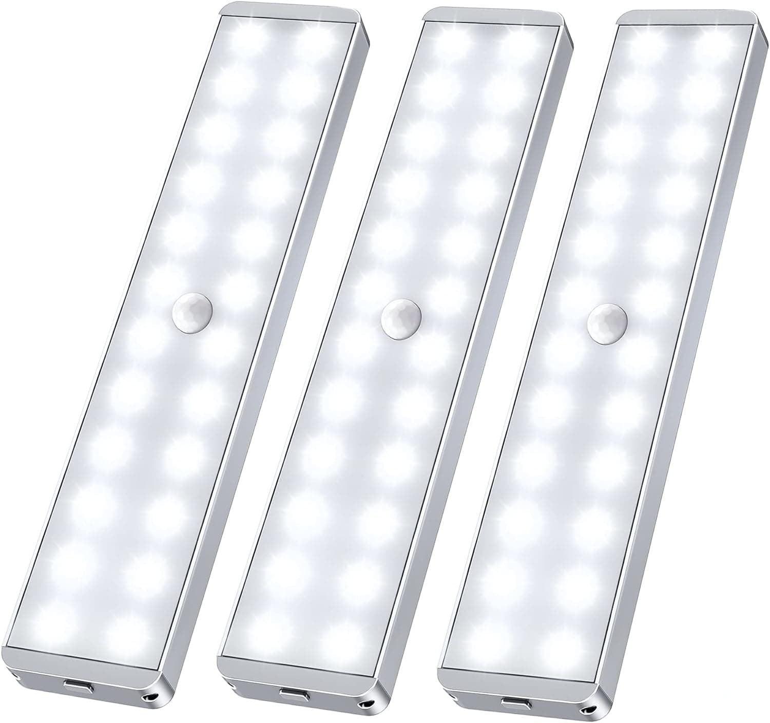 Vont Rechargeable Motion Sensor Closet Light [3 Pack] 3 Modes, 24 LED Motion Sensor Light Indoor, Stick On Under Cabinet Lights, Battery Operated Lights, Closet Lights for Kitchen, Wall, Bedroom
