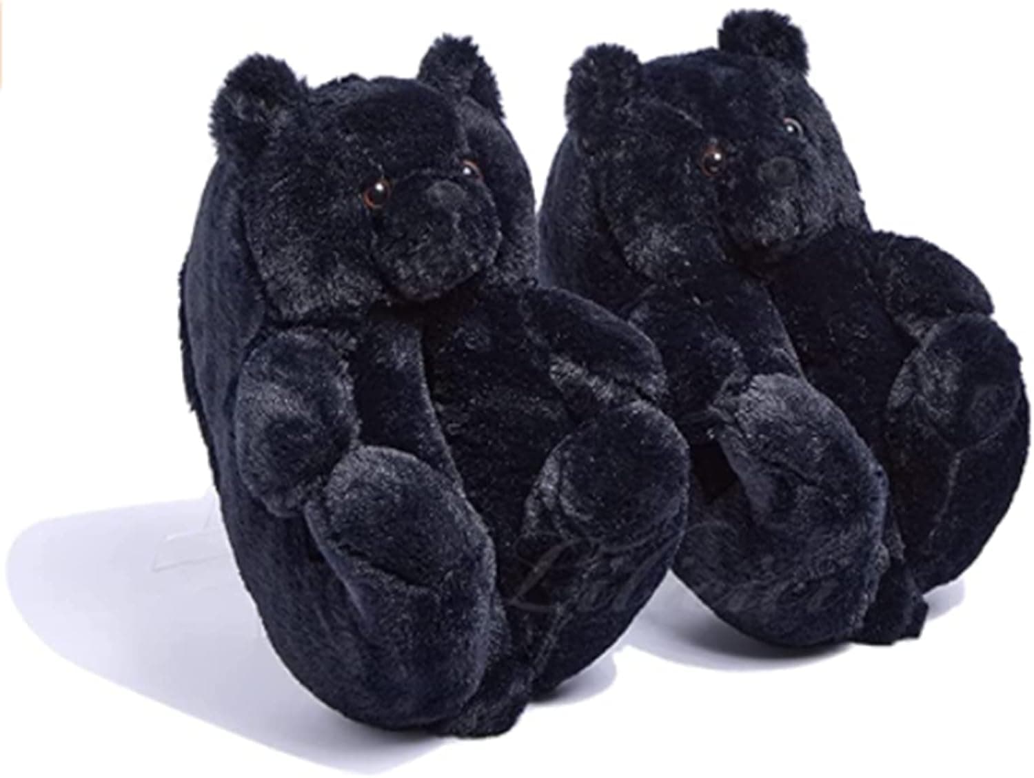 DreamQi Cute Teddy Bear Slippers Fashion Soft Plush Teddy Bear House Slippers Indoor Anti-Slip Faux Fur Warm Shoes For Women And Girls