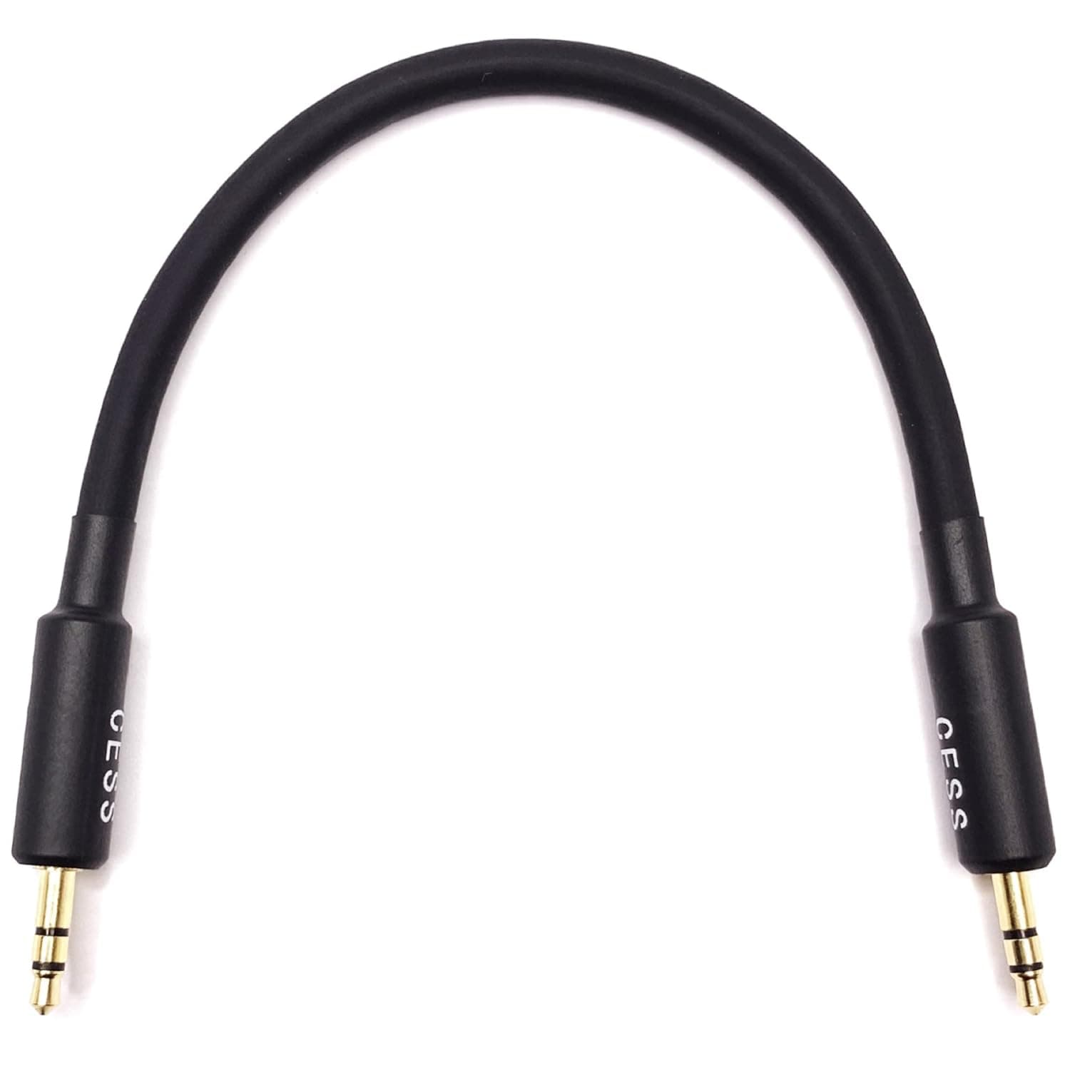 CNCESS CESS-070 Short Stereo Audio Cable with 3.5mm TRS Connectors Male to Male, 6 Inches
