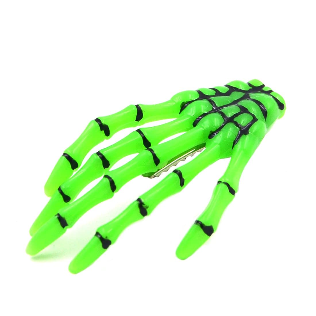 AngelaKerry 2pcs Green Skeleton Hand Bone Hair Clip Hairpins for Halloween Party (Pack of 2pcs - Green Color)