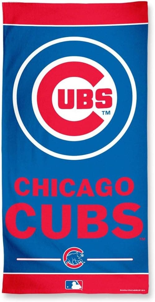 WinCraft MLB Chicago Cubs A1877115 Fiber Beach Towel, 9 lb/30" x 60"