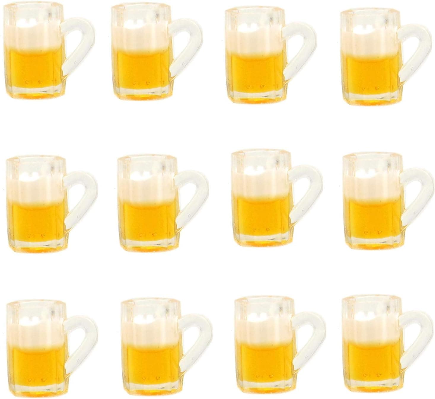 Xinhongo 12Pcs Beer Cup Dollhouse Mugs Miniature Cups Dollhouse Mug Model for Miniature Dollhouse Accessories with Realistic Looking Beer