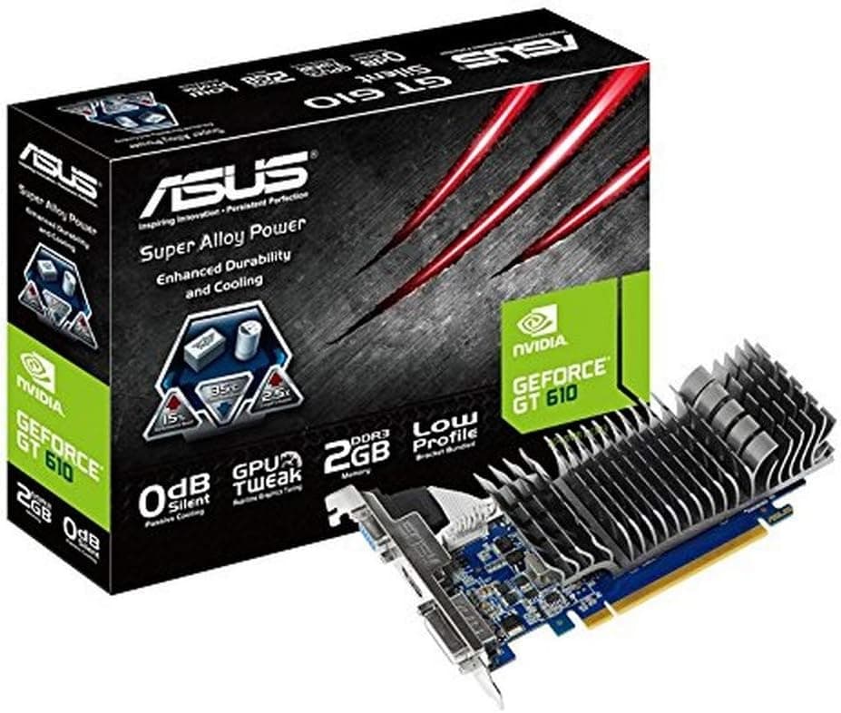 ASUS GT 610 0dB, fanless graphics card with DirectX 11.1, HDMI support (GT610-SL-2GD3-L)