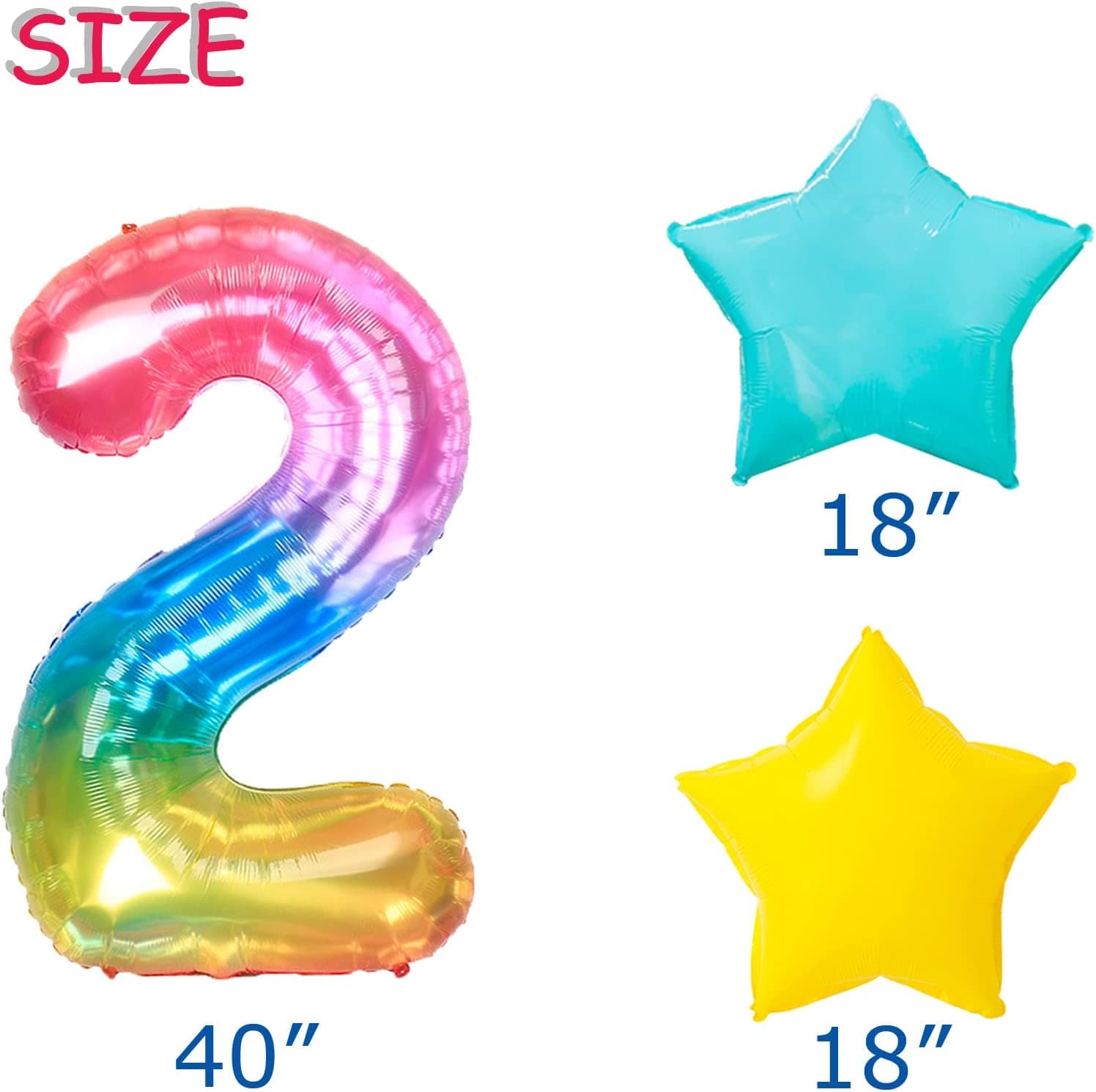 HongParty 9PCS Balloons, Carton Birthday Party Decorations, Aluminum Foil Balloons Party Supplies(2 YEARS)