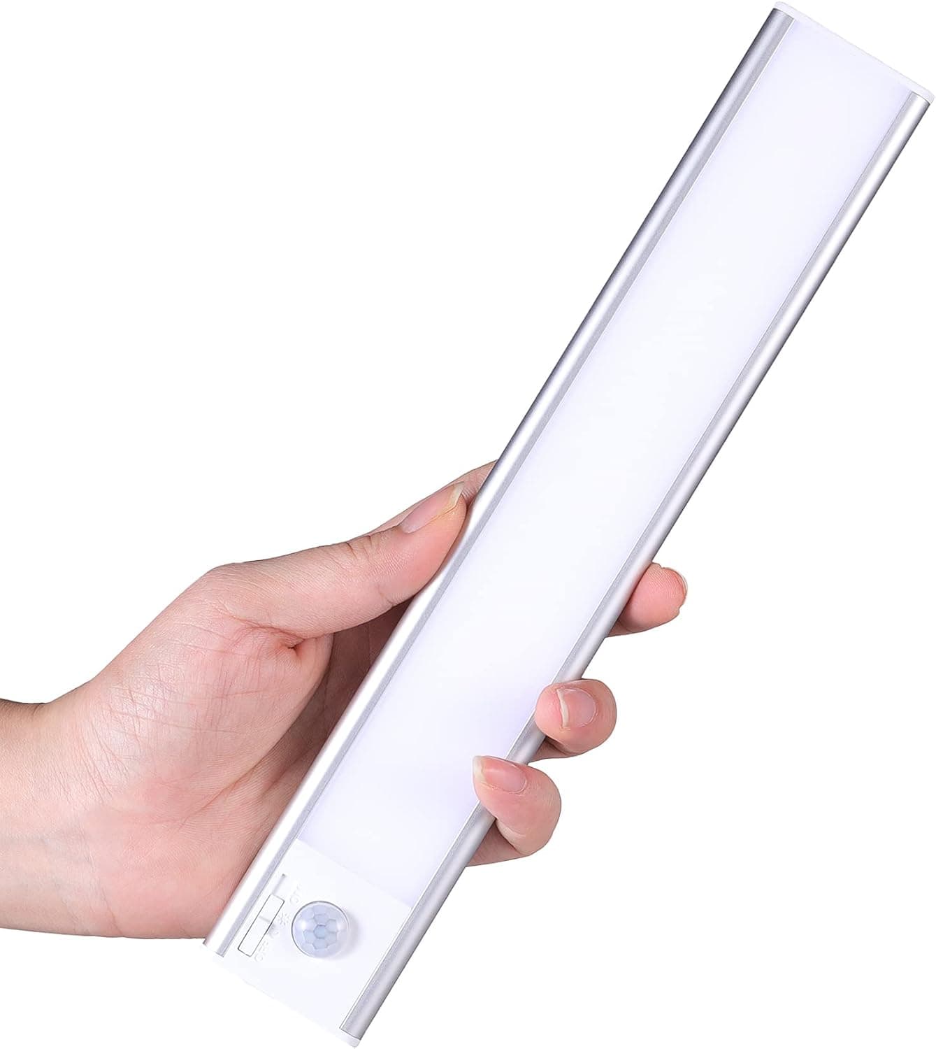 Motion Sensor Under Cabinet Light Wireless, 39 LED Closet Lights Rechargeable,Dimmable Under Counter Lights for Kitchen, Bedroom, Stairs, Camping, 3 Working Modes,9.5 Inch, 1 Pack