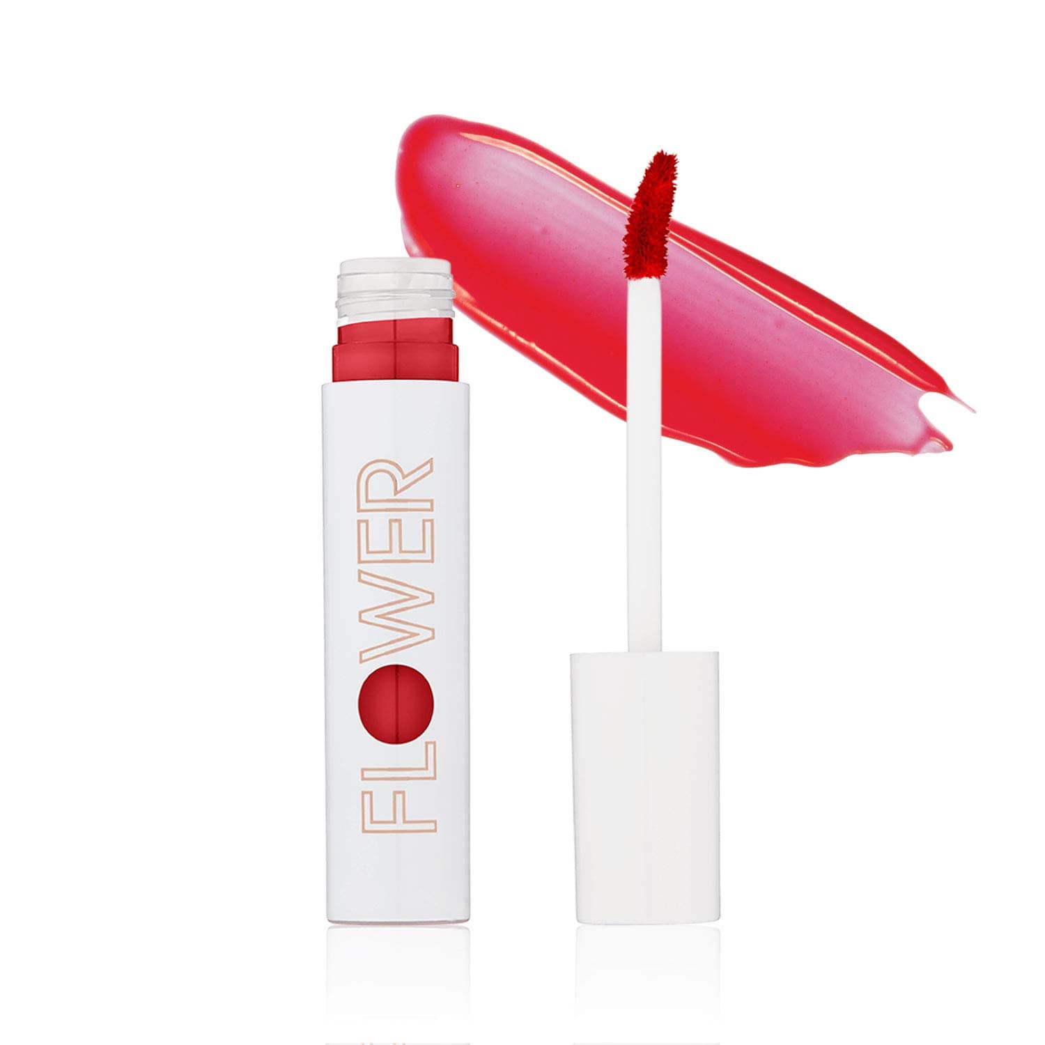 FLOWER BEAUTY Bitten Lip Stain | Vivid Long Lasting Water-based Lips Tint | High Color Moisture Marker | Cruelty-Free Make Up | (Saucy)