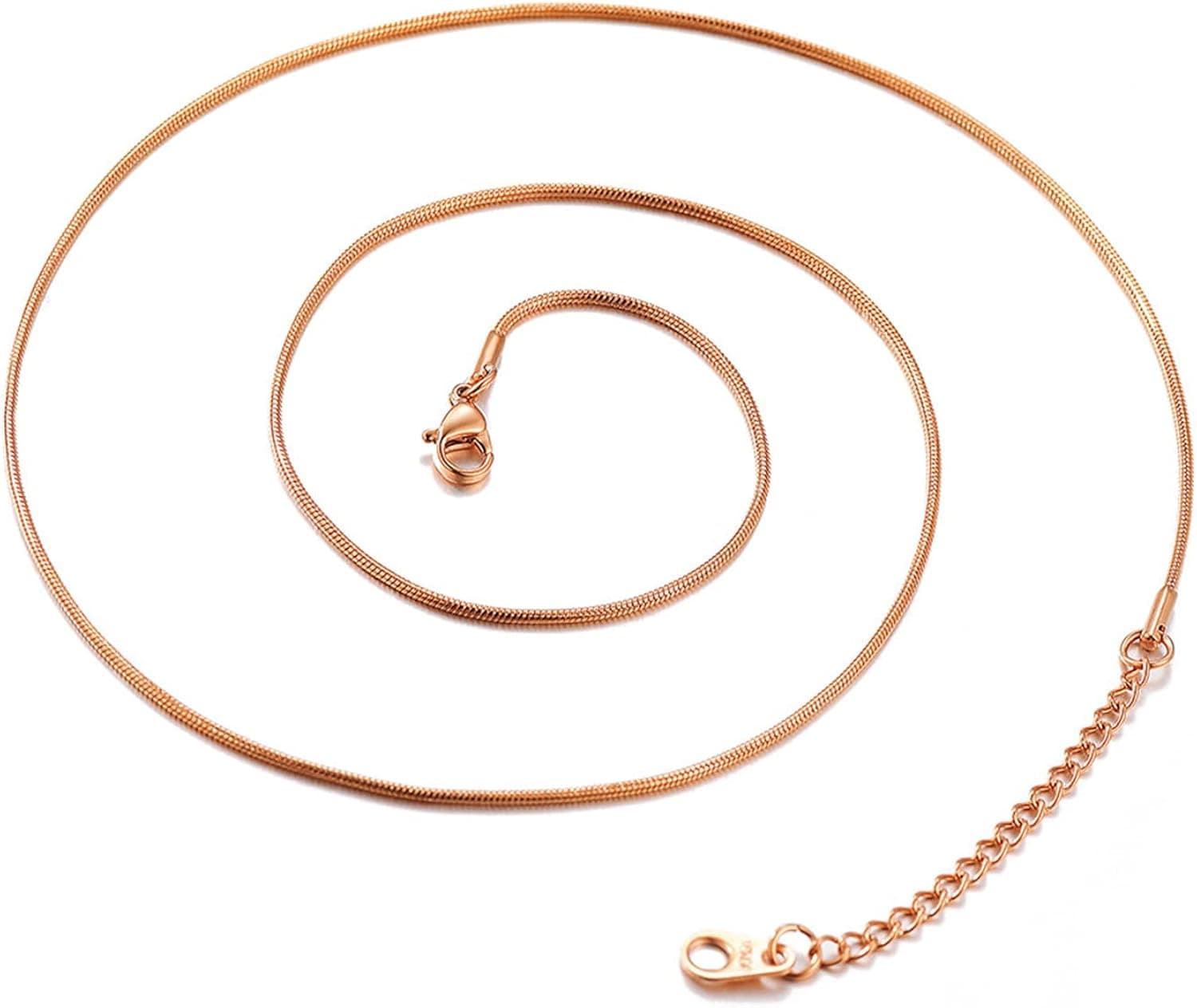 U7 Womens Rose Gold Herringbone Necklace 1.2mm Necklace Chains Snake Chain 26"