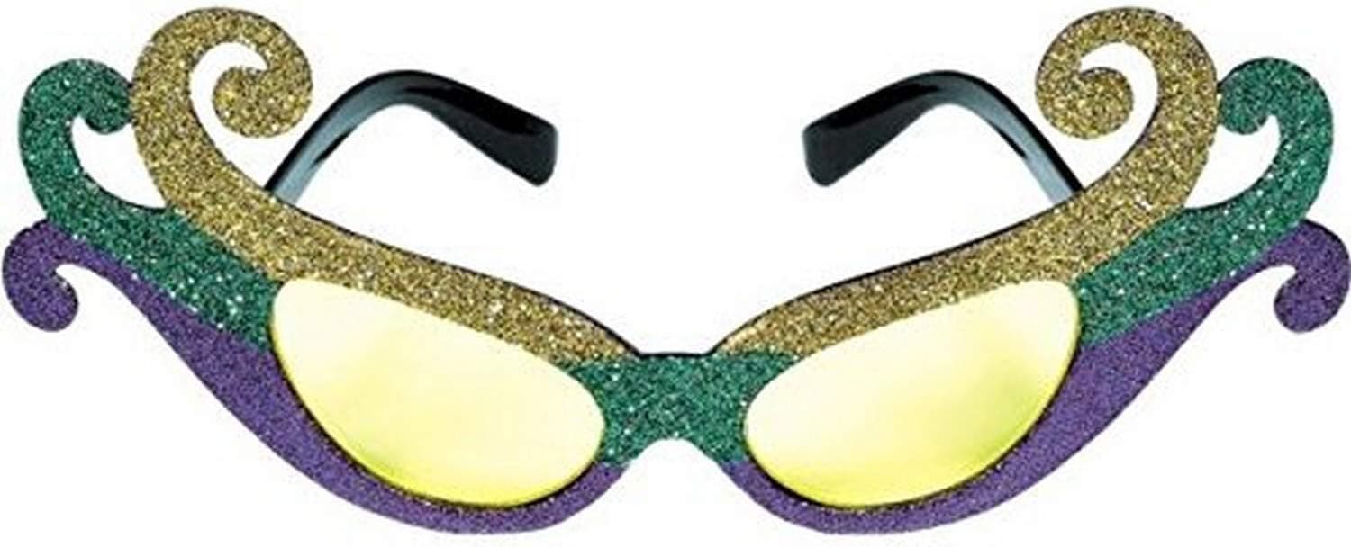Amscan Fleur-de-Lis Adult Glasses, 8", Multicolor