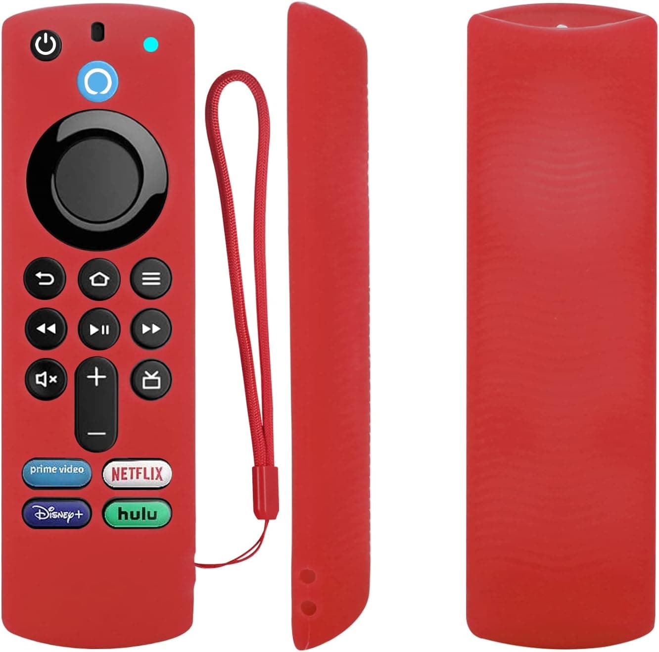 CHUNGHOP Protective Silicone Case Compatible with Fire TV Stick (3rd Gen) 2021 Alexa Voice Remote, Anti-Slip, Shockproof, kin-Friendly and Washable(Red)