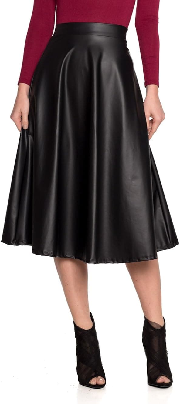 Women's J2 Love Faux Leather Flare Skirt