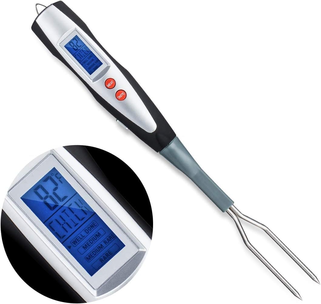 Meat Thermometer Instant Read for Grilling Cooking, Thermometer for Meat Digital Barbecue Turner Fork for Kitchen, Grilling, Smoker, Turkey