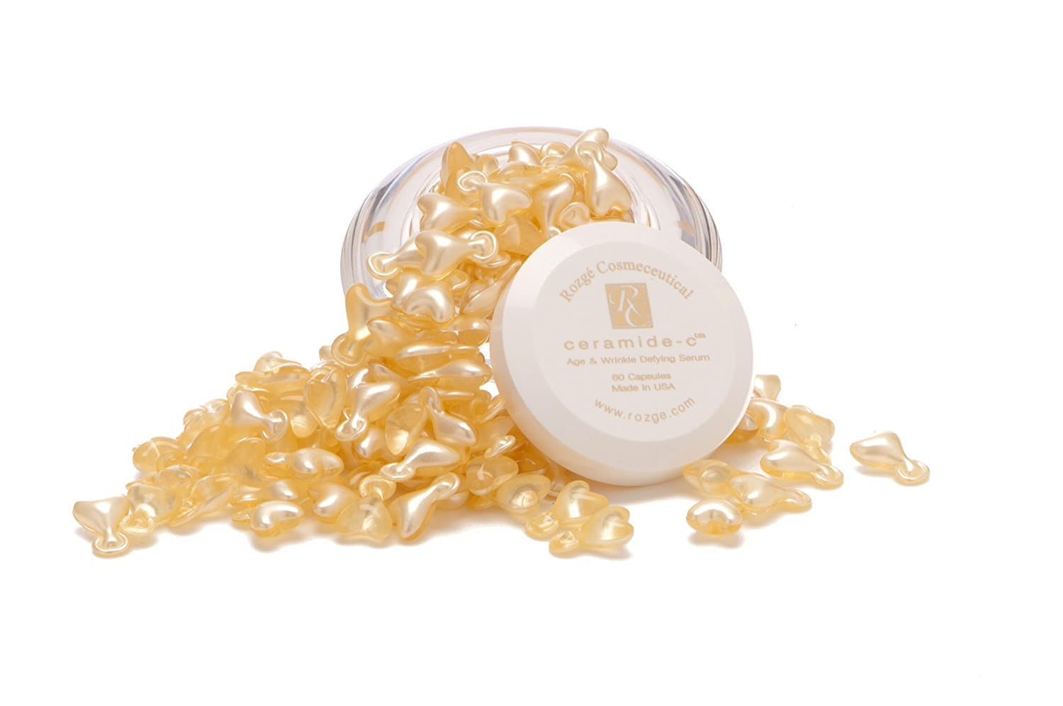 ROZGE CERAMIDE-C FACIAL WRINKLE REDUCER SERUM WITH VITAMINS C AND E - 60 Age Defying Rejuvenation Capsules - Naturally Repair and Reduce Deep Wrinkles and Restore Your Youthful Skin