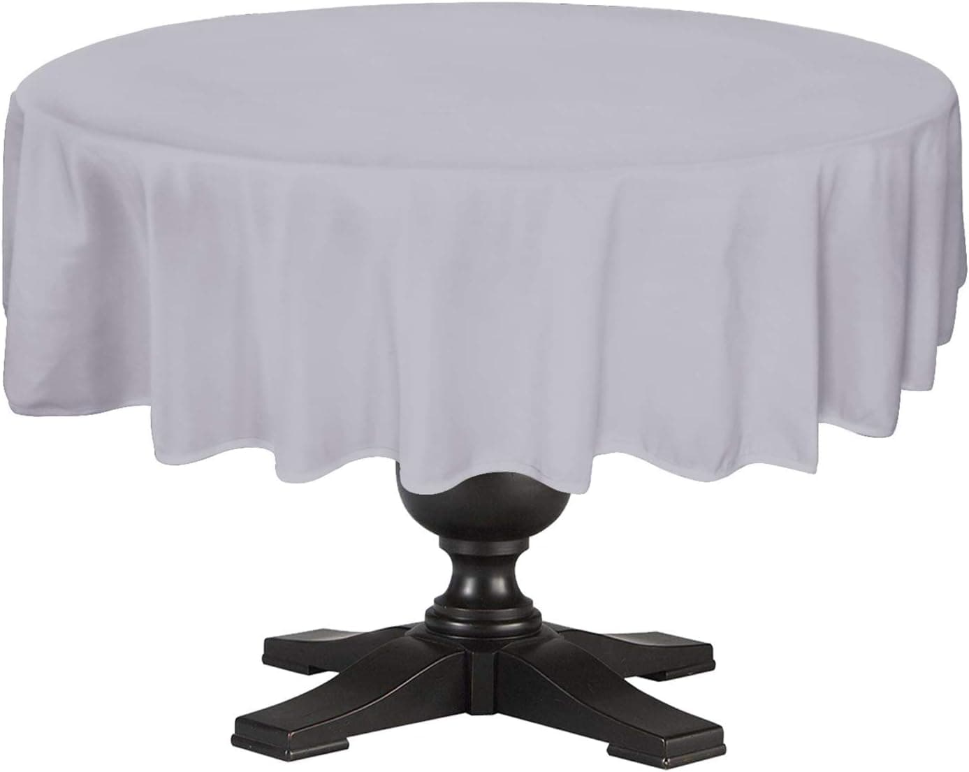 100% Cotton Tablecloth Gorgeous Wedding/Party Tablecloth Vintage Dining Kitchen Table Cover -(Round) Tablecloth (90-Inch Round, Silver Grey)- Machine Washable.