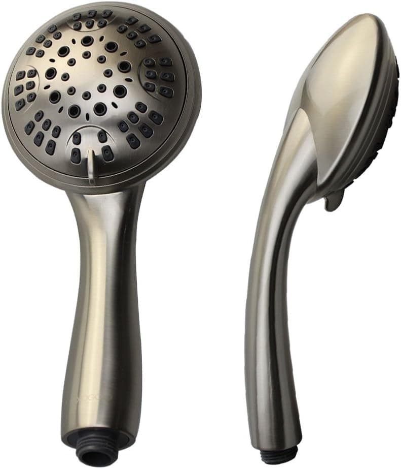 Xogolo Handheld Shower Head 6 Setting Model, High Pressure, Brushed Nickel