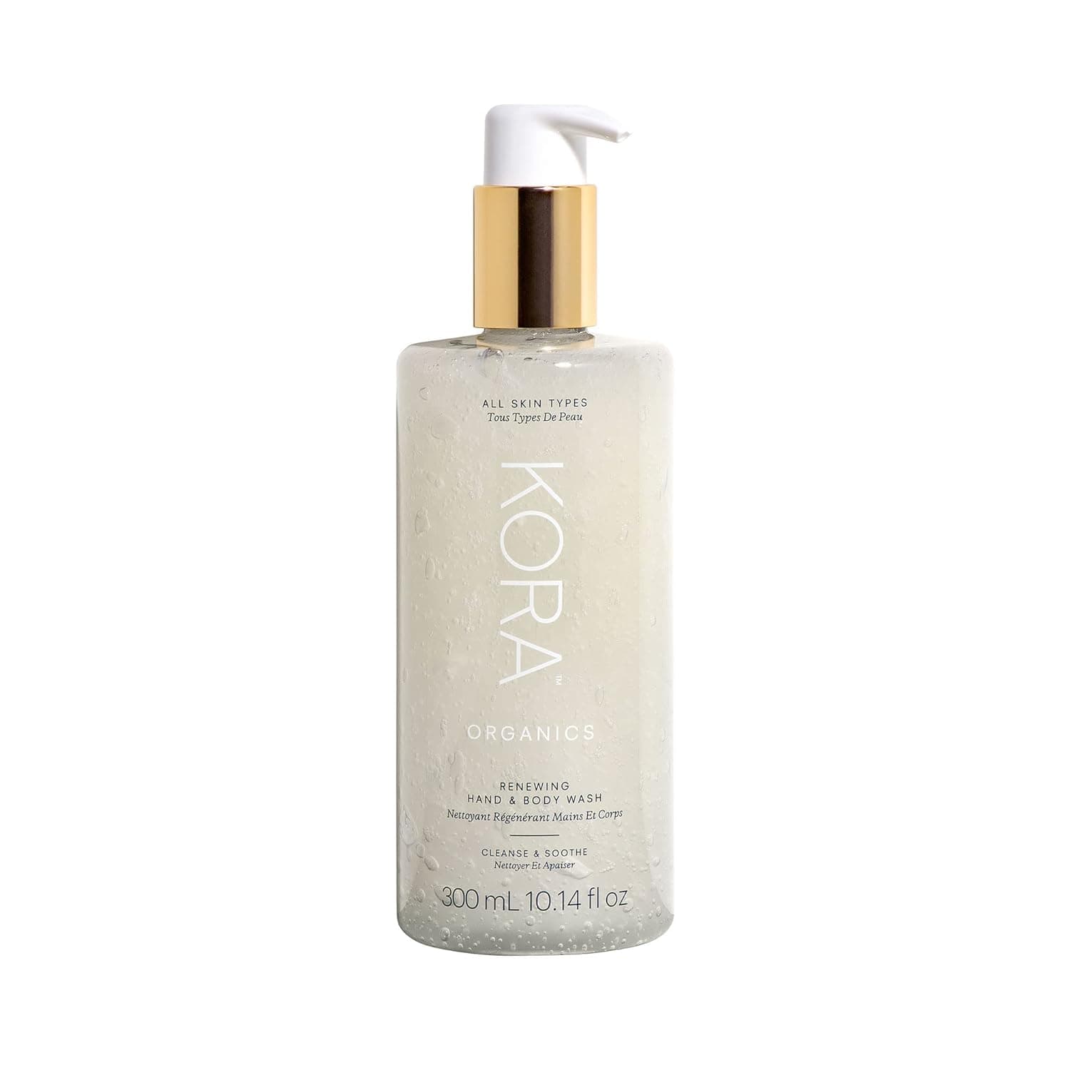 KORA Organics Renewing Hand & Body Wash | Cleanse & Moisturize | Certified Organic | Cruelty Free | 10.14 fl oz