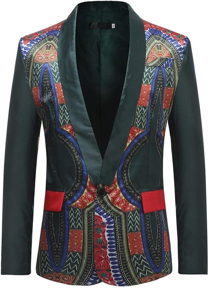SALE! Teresamoon New African Men's Fashion Dashiki Cardigan Jacket Long Sleeve Printed Coat