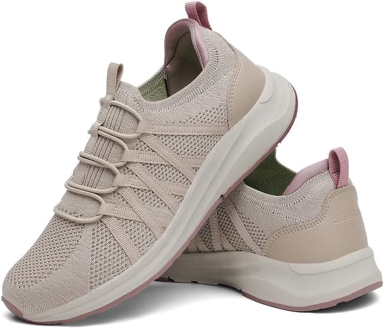 GEERX Moon Women Slip on Walking Shoes Non Slip Lightweight Breathable Sport Athletic Comfortable Tennis Sneakers