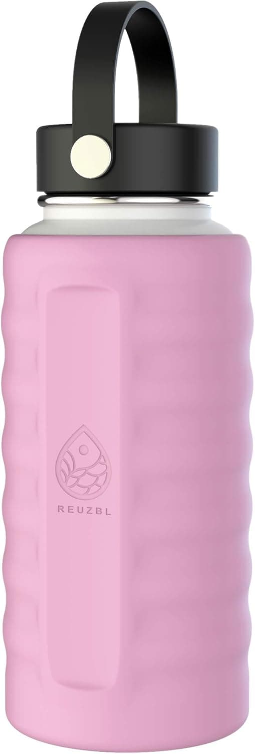 REUZBL Ergo Sleeve, Thick Silicone Protective Comfortable Grip for Hydro Flask 32 oz Bottles (Lilac, 32 oz)