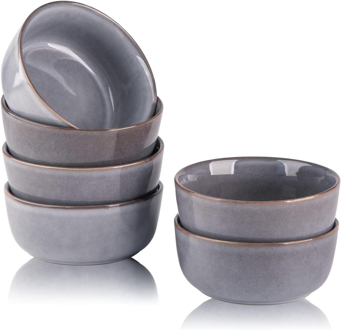 AmorArc Cereal Bowls Set of 6 for Kitchen, 26oz Stoneware Soup Bowls Set for Cereal,Soup, Modern Kitchen Bowls for Meal, Dishwasher &Microwave Safe, Reactive Glaze