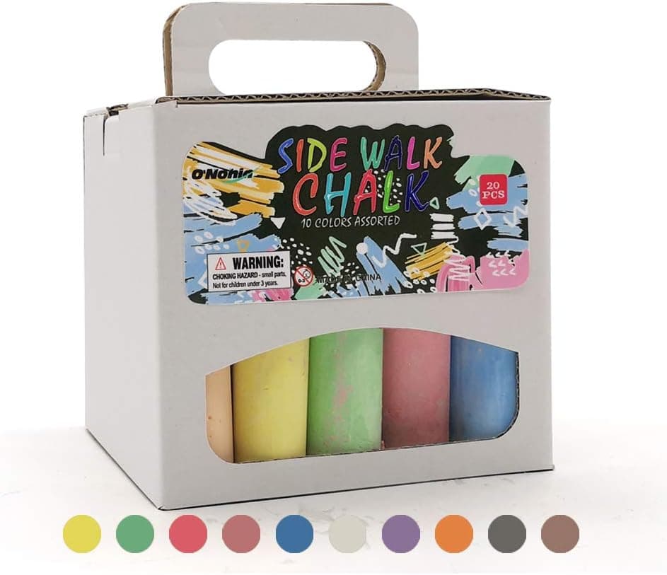 Sidewalk chalk 20 counts-10 colors washable outside chalk