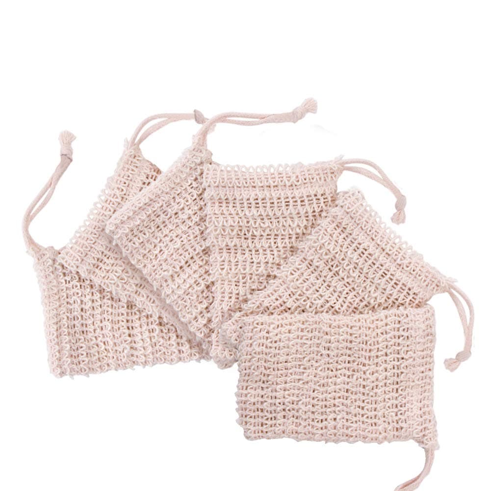 6 Pack Soap Exfoliating Bag Natural Soap Saver,Soap Savers for Bar Soap,Natural Sisal Fiber Soap Bags for Foaming and Drying The Soap,Organic Soap Bag for Shower Bath