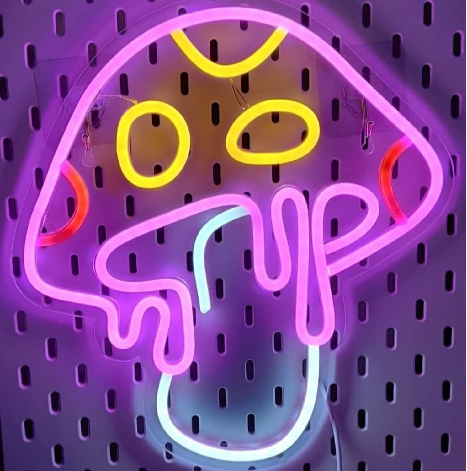 WOW-LAMPS Mushroom Neon Sign for Bedroom - Dimmable Neon Light Sign, Neon Signs for Wall Decor Aesthetic, USB Cute Neon Signs - Easy-To-Install Neon Lights for Bedroom, Mushroom Light 13x12.2 Inches