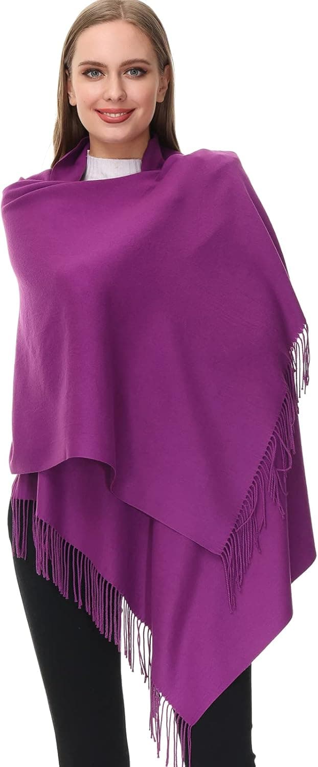 OHAYOMI Womens Pashmina Shawl Wrap Scarf Solid Color Pashmina