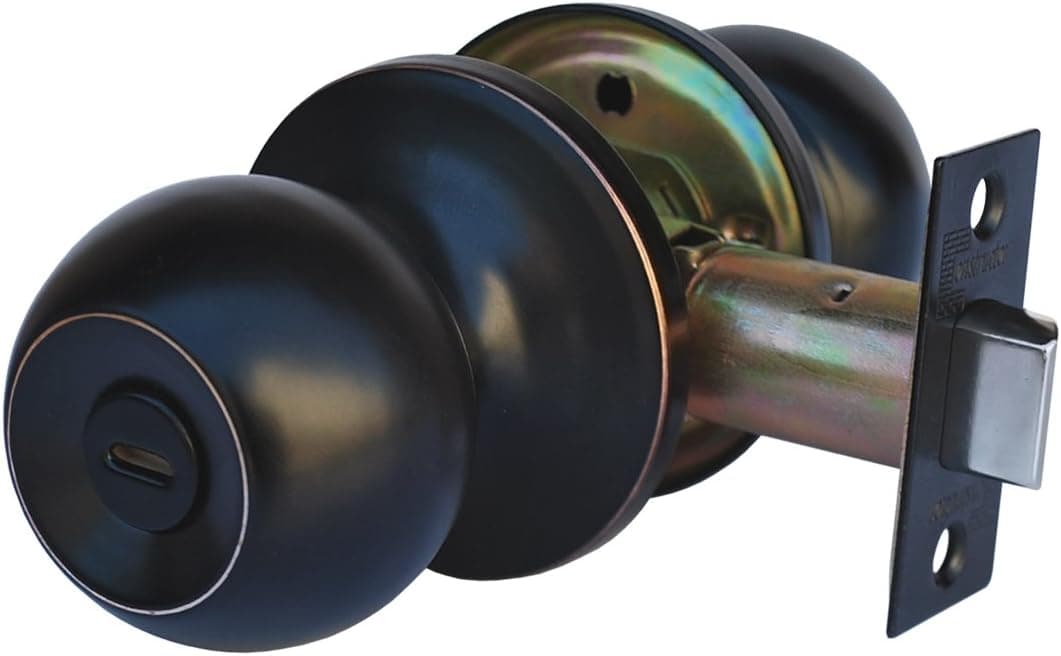 Constructor Chronos Oil Rubbed Bronze Privacy Door Knob Handle Bedroom and Bathroom Lock Set