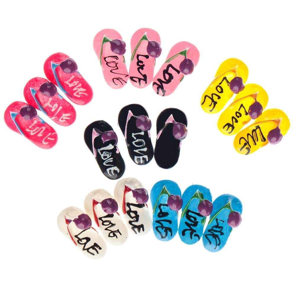 18 Shoes Slippers Flip Flops Sandals Nail Art Decorations Jewels Gems By VAGA