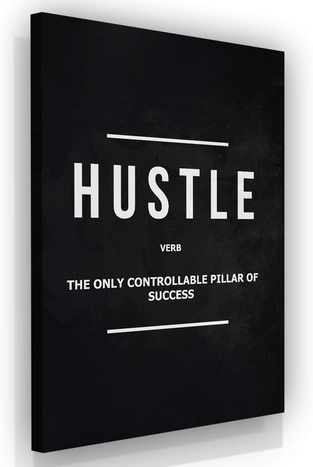 SuccessHuntersPrints Motivational Hustle Canvas Print Wall Home Verb Office Decor Modern Art House Inspiration Decoration Motivation Entrepreneur Inspirational (18" x 12")