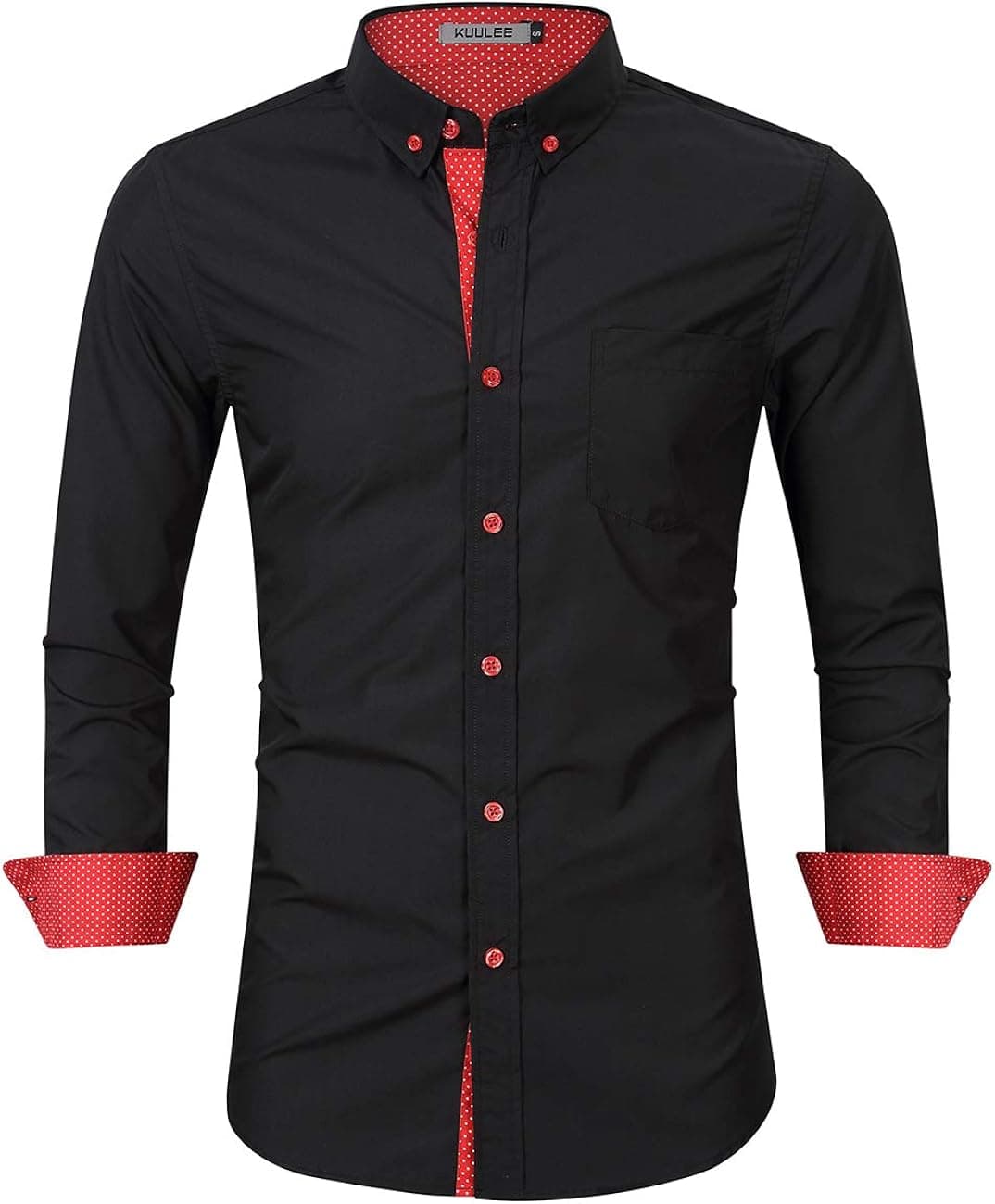KUULEE Men’s Casual Slim Fit Short Sleeve Button Down Dress Shirts Denim Shirt