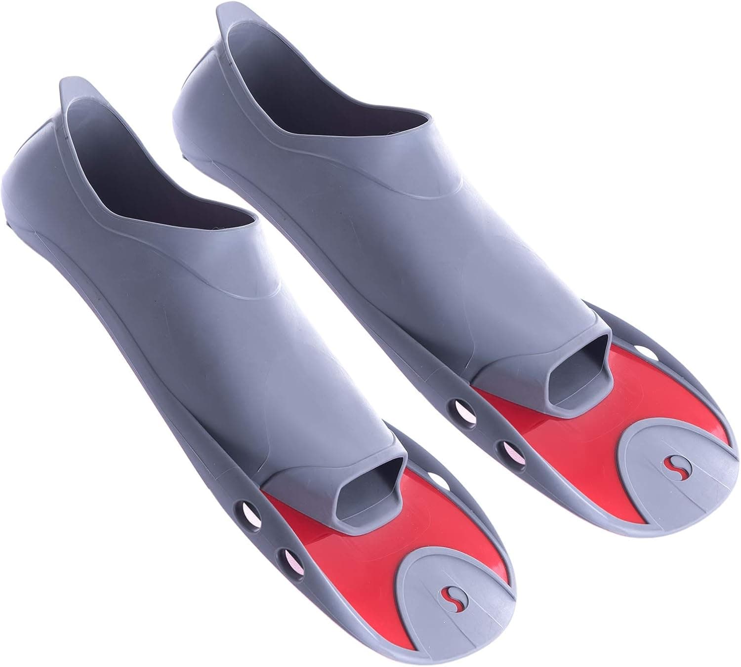 Swim Training Fins for Swimming and Snorkeling – Snorkel Fins – Swimming Flippers for Kids, Adults, Men and Women - Lightweight and Comfortable Scuba Fins (red, Man 5-5.5. Woman 6-6.5)