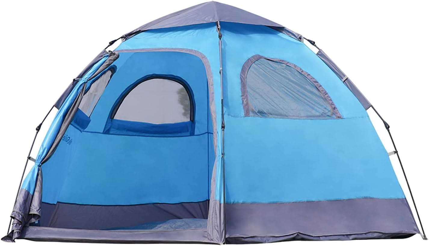 Camping Tent 4/6 Person Family Tent Double Layer with Excellent Ventilation, Tall Instant Cabin Tent with Easy Pop Up Aluminum Frame Outdoor Tent Waterproof Windproof