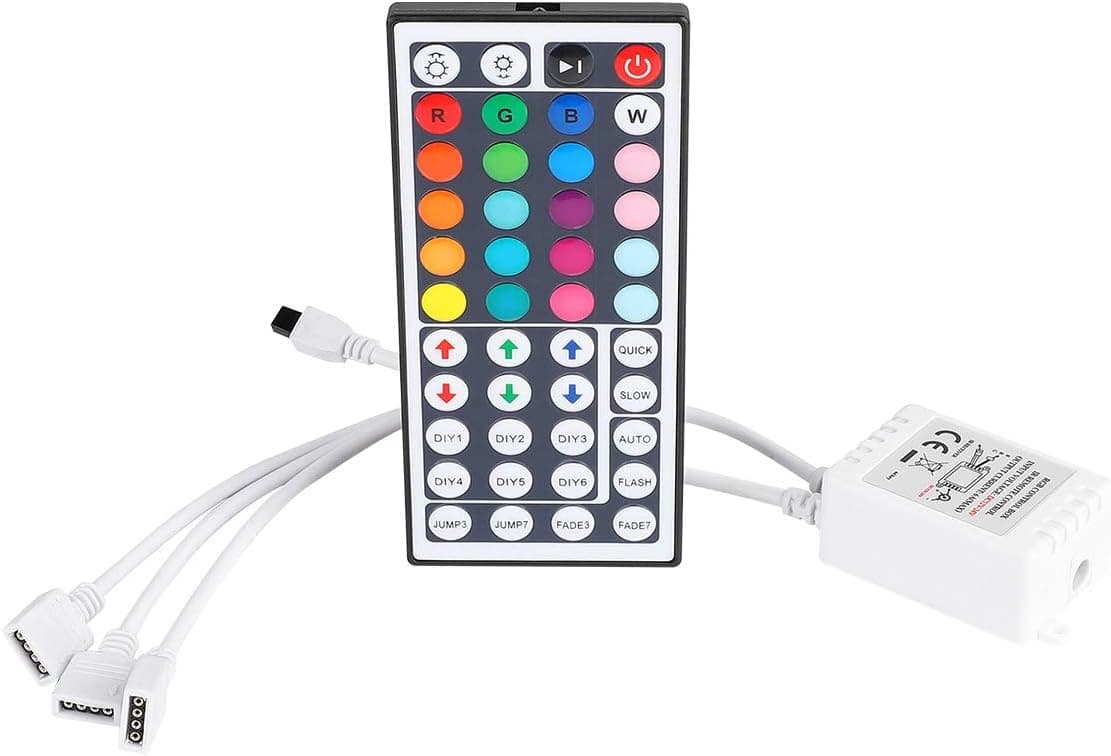 SUPERNIGHT 1-to-3 Remote Controller Dimmer for RGB LED Strip Lights, One Remote Can Control 3pcs Light Strips Synchronously, for SMD 5050 2835 3528 Multi Color Changing Rope Lights (3 Ports)