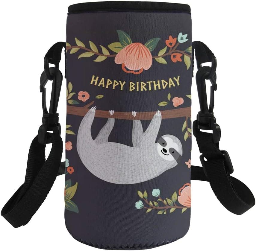Showudesigns Insulated Water Bottle Carrier with Strap Animal Print Cooler Drink Bottle Pouch Holder for Men Women Kids Outdoor Sports Travel -Blue