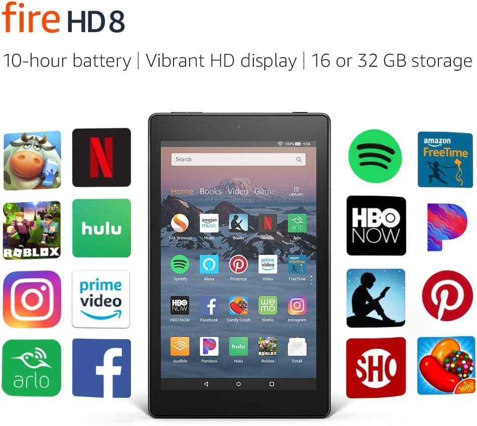 Certified Refurbished Fire HD 8 Tablet (8" HD Display, 16 GB) - Black (Previous Generation - 8th)