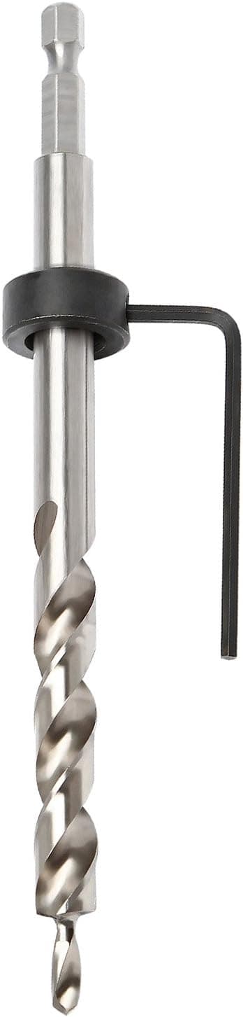 OCGIG 3/8" Pocket Hole Drill 1/4" Hex Shank Twist Step Drills With Adjustable Depth Stop Collar for Manual Pocket Hole Jig System