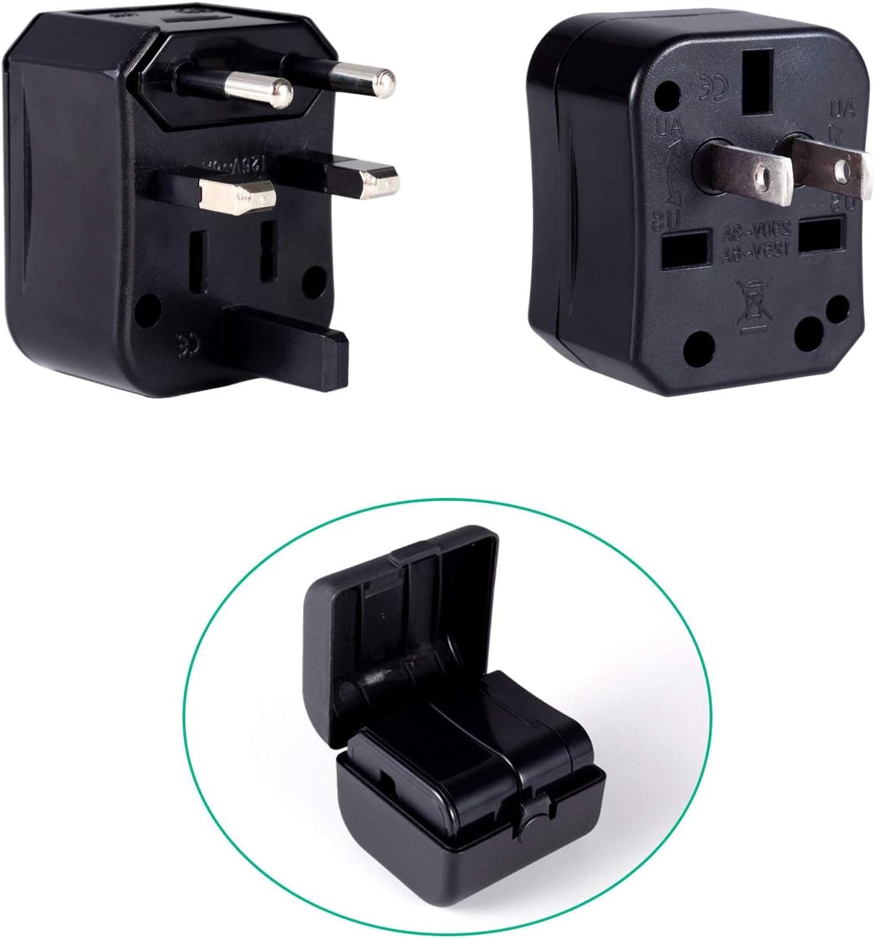 NAHAO Universal World Travel Adapter Kit 3 in 1, Travel Power Adapter 2000W, Plug & Outlet Converter With Carry Case for Europe Italy UK Japan China Australia More 150 Countries, Gift for Traveler