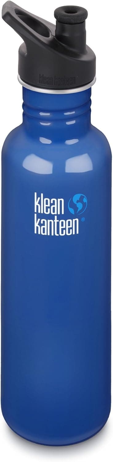 Klean Kanteen Classic Stainless Steel Bottle with Sport Cap, Blue Planet - 27oz