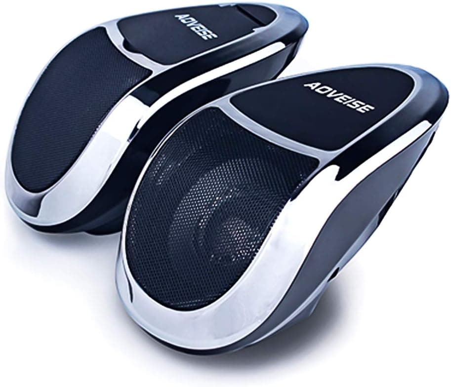 DEALPEAK 12V Motorcycle Bluetooth MP3 FM Audio Radio Sound System Stereo Super BASS Speakers with Inbuilt Amplifier Waterproof (Color : Silver)