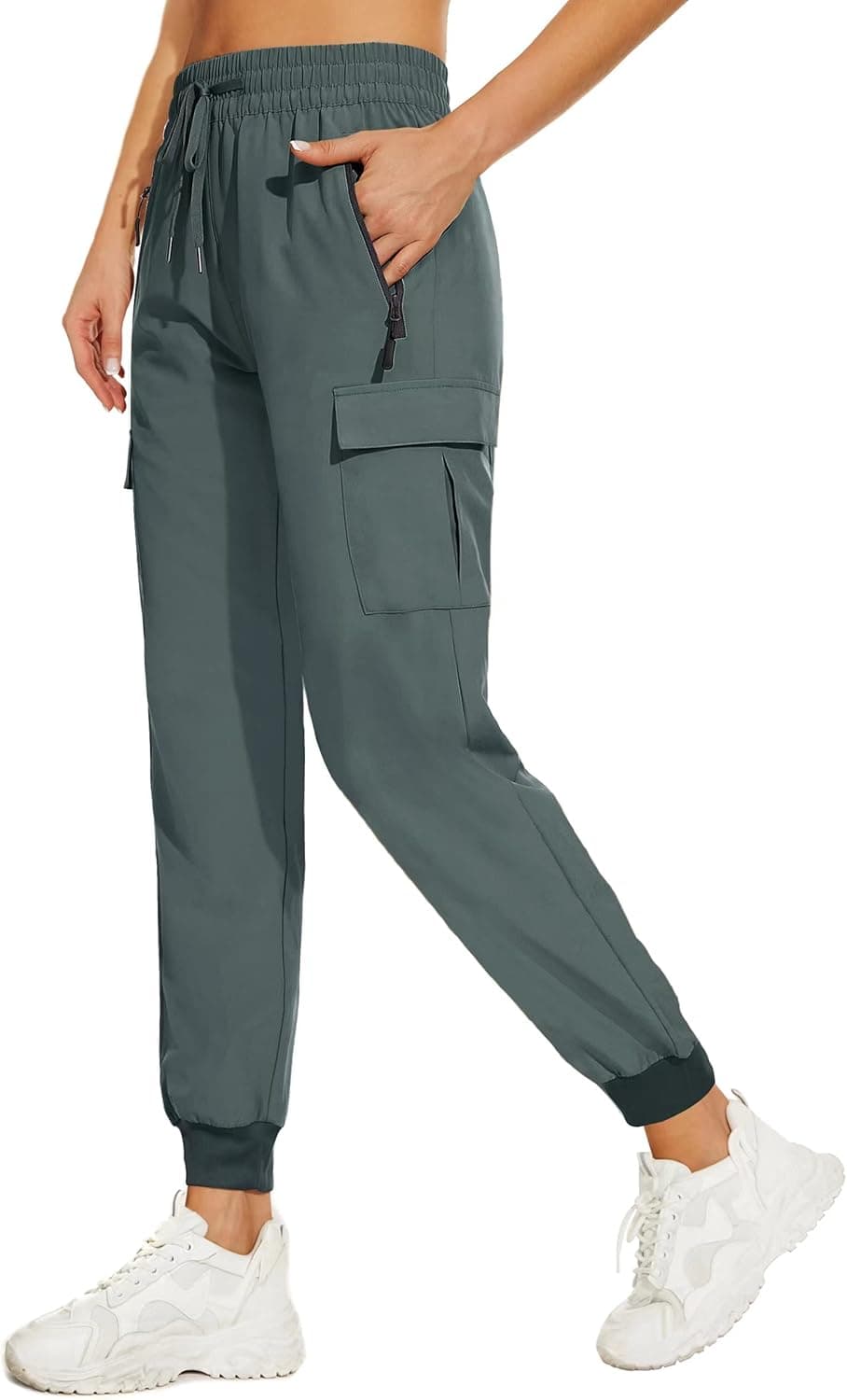 MIVEI Women's Travel Pants Lightweight Hiking Joggers Cargo Pockets Quick Dry Water Resistant UPF50+