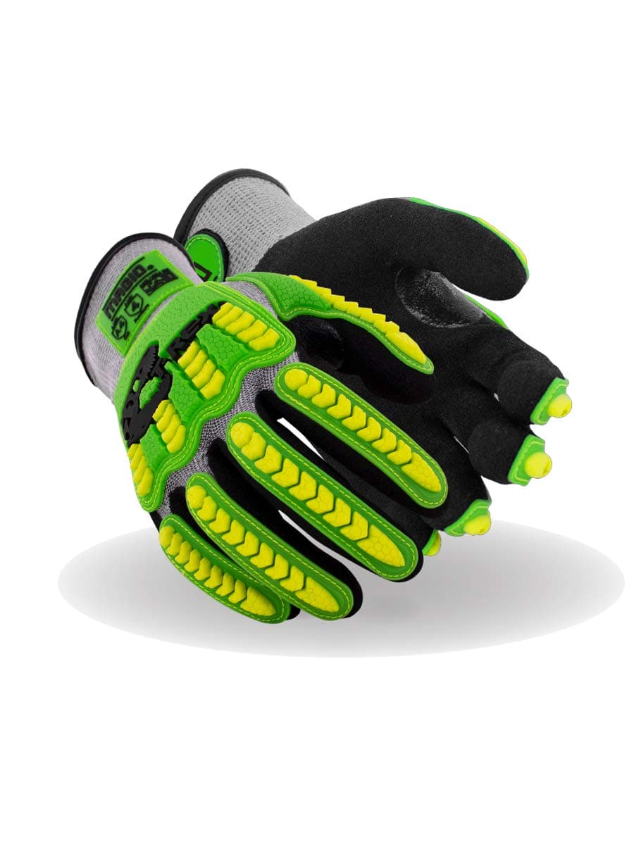 MAGID - TRX441L-1 T-REX Flex Series Lightweight NitriX Grip Technology Palm Coated Impact Glove – ANSI Cut A4 (1 Pair), 9/L