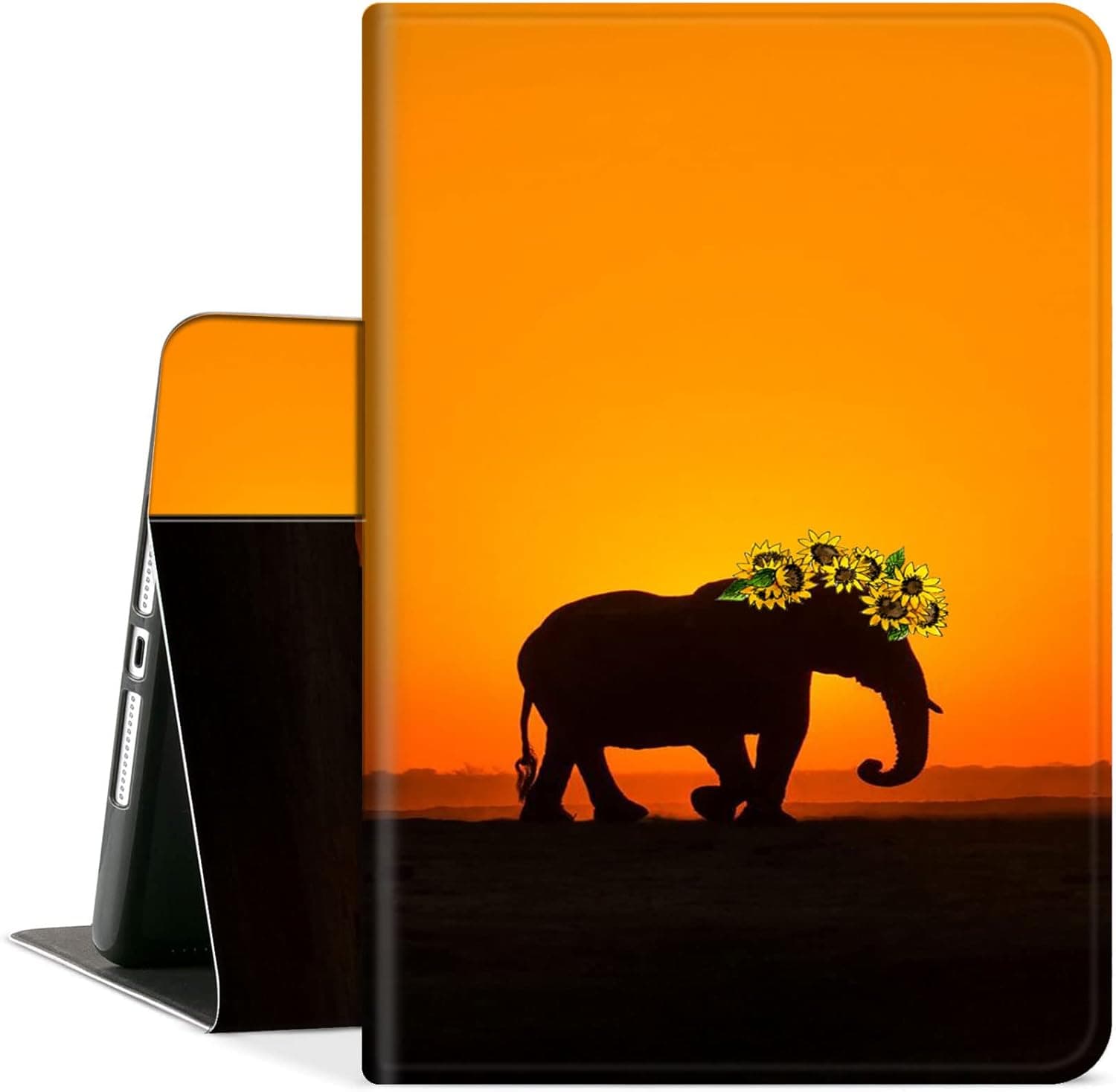 Case for Kindle Paperwhite 4 2018, AIRWEE PU Leather Shell Protective Cover with Auto Wake/Sleep for Amazon Kindle Paperwhite 10 Gen 2018 (with Free Laptop Sticker), Black Horse